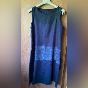 100% Linen summer midi dress